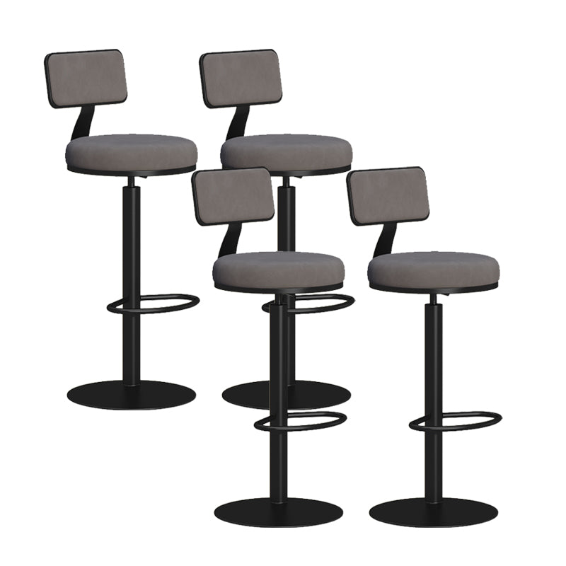 Contemporary Low Back Counter Height Stools with Footrest for Living Room