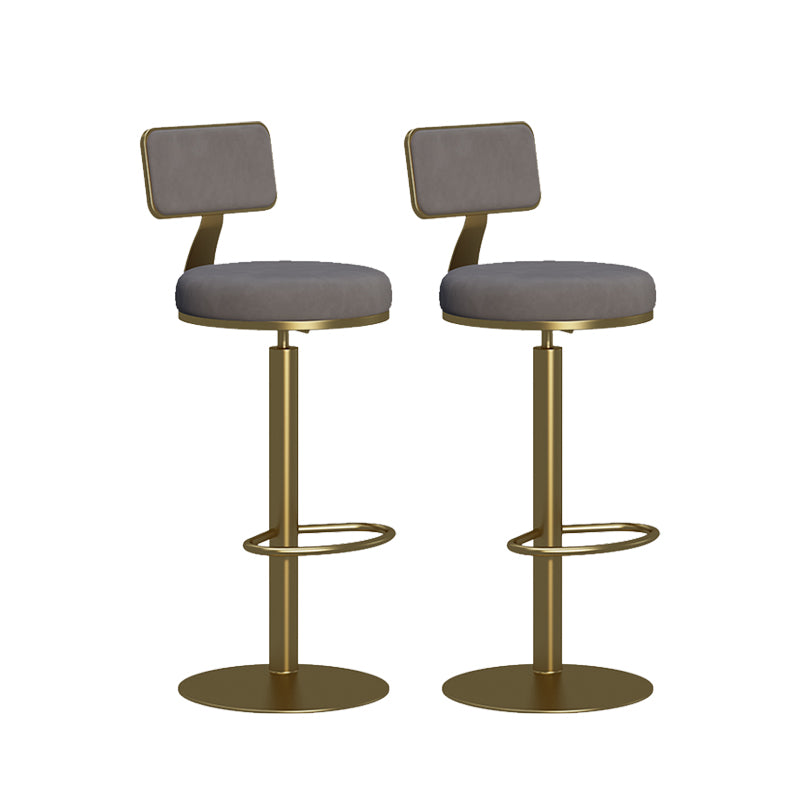 Contemporary Low Back Counter Height Stools with Footrest for Living Room
