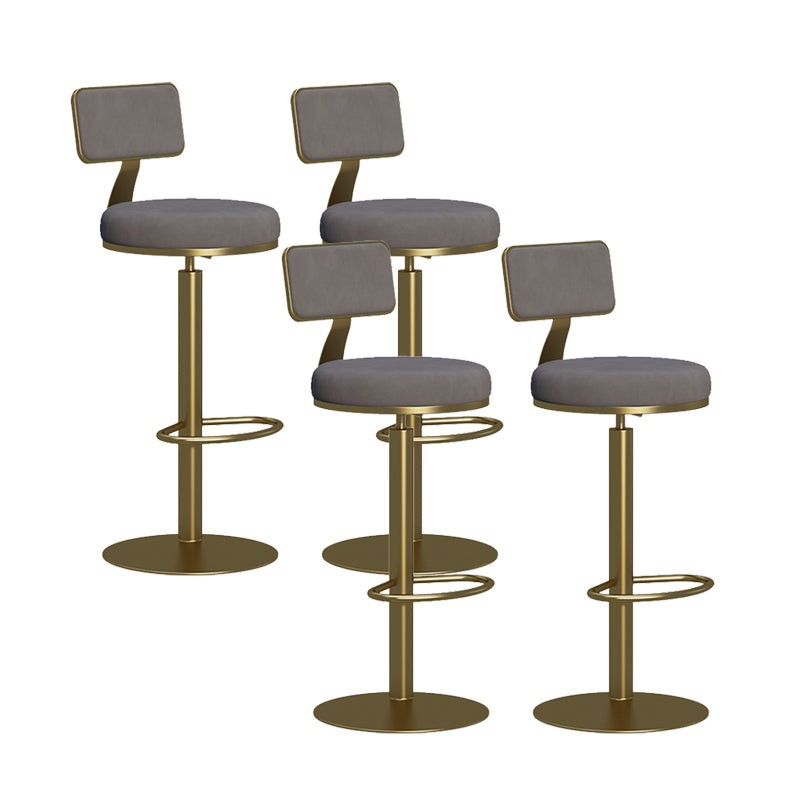 Contemporary Low Back Counter Height Stools with Footrest for Living Room