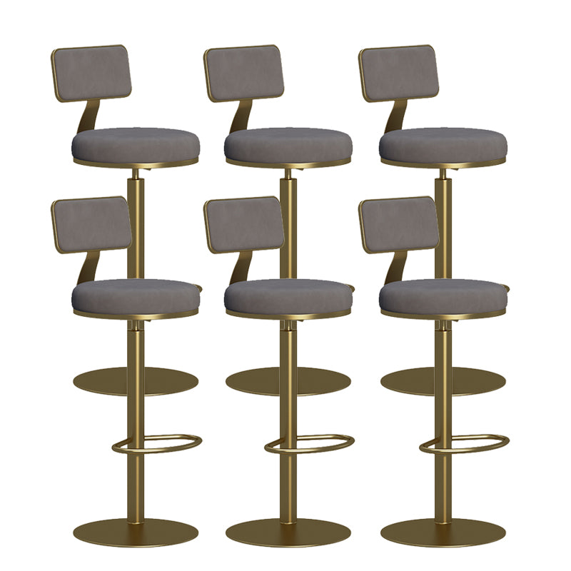 Contemporary Low Back Counter Height Stools with Footrest for Living Room
