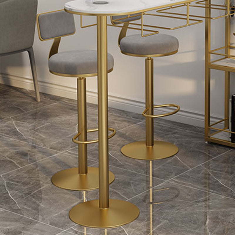 Contemporary Low Back Counter Height Stools with Footrest for Living Room