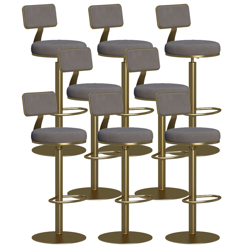 Contemporary Low Back Counter Height Stools with Footrest for Living Room