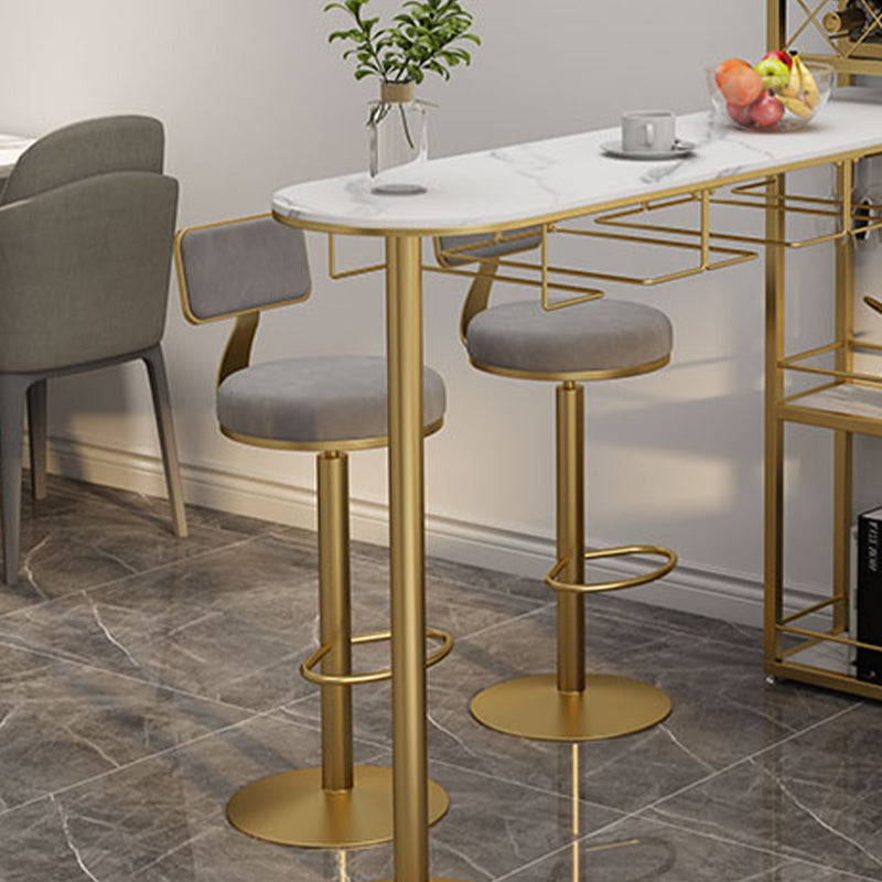 Contemporary Low Back Counter Height Stools with Footrest for Living Room