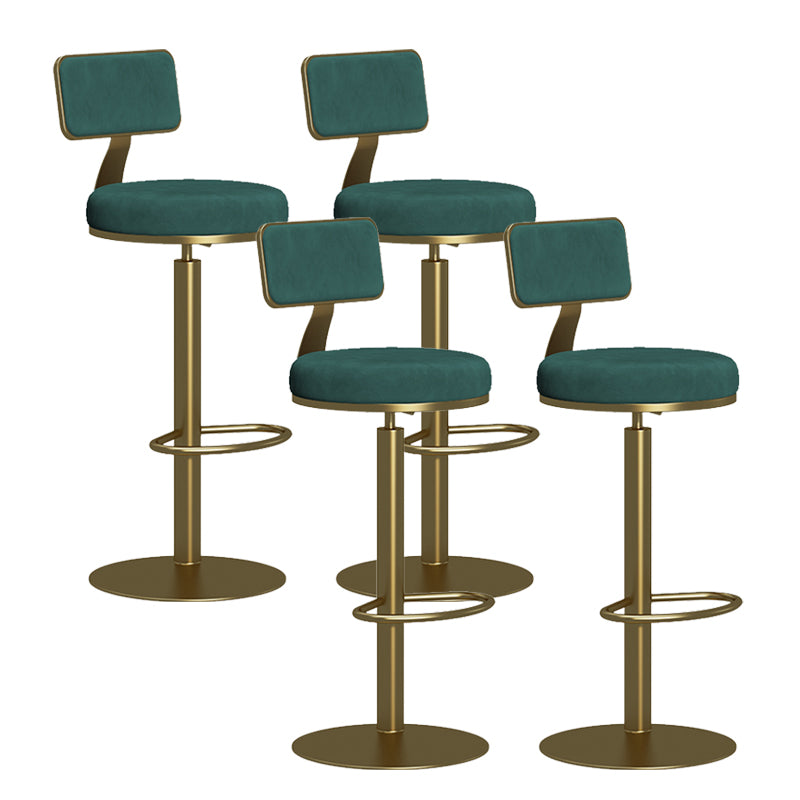 Contemporary Low Back Counter Height Stools with Footrest for Living Room