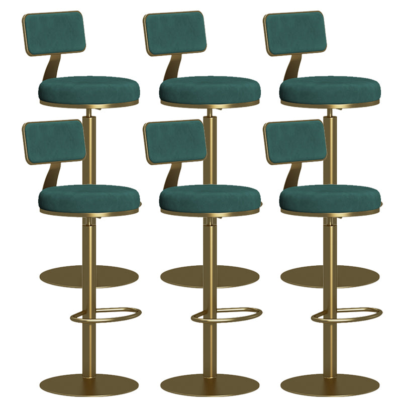 Contemporary Low Back Counter Height Stools with Footrest for Living Room