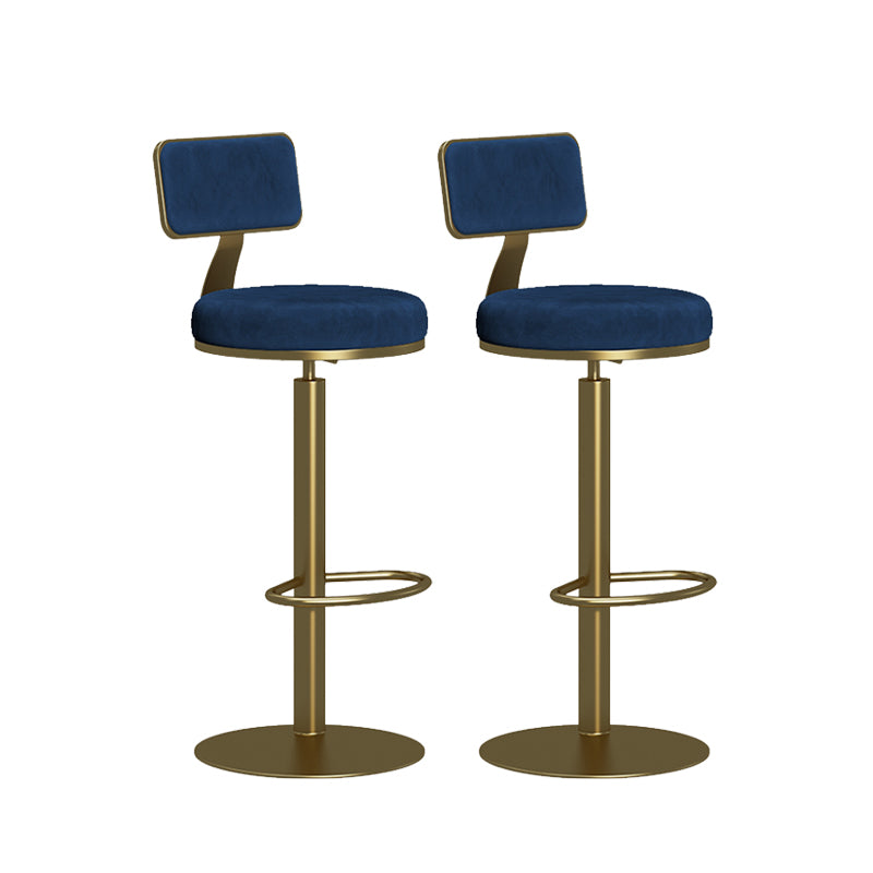 Contemporary Low Back Counter Height Stools with Footrest for Living Room