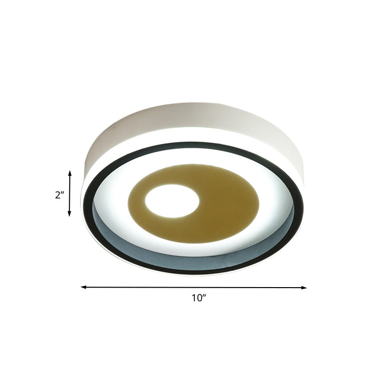 LED Hallway Flush Lighting Modernist Black and White Flush Ceiling Lamp with Round/Square Acrylic Shade