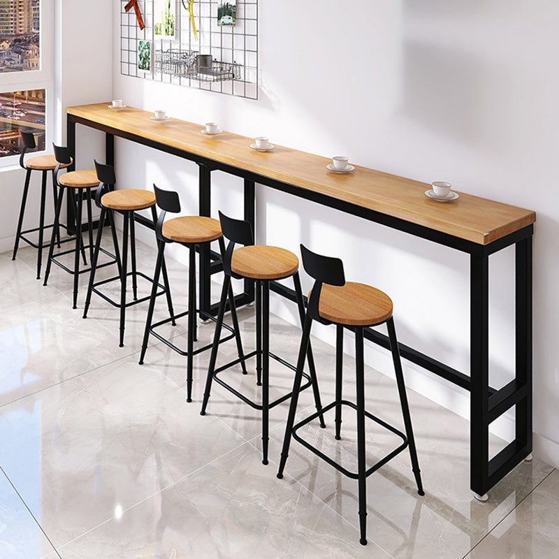 Contemporary Style 2/4/7 Pieces Solid Wood Rectangular Bar Table Set for Indoor