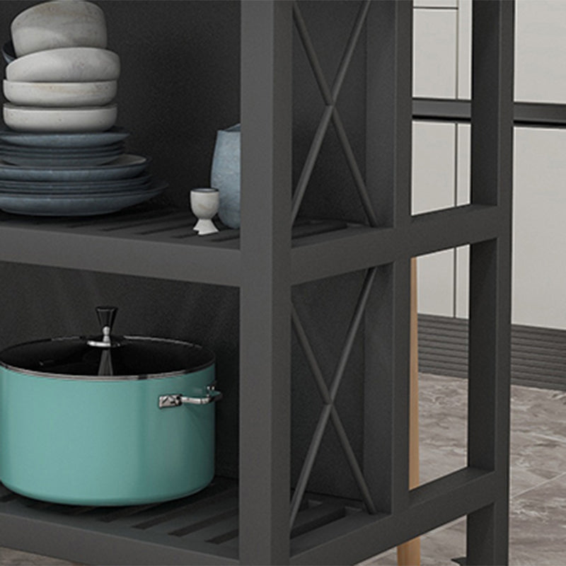 White Faux Marble Top Kitchen Trolley with Wheels for Dining Room