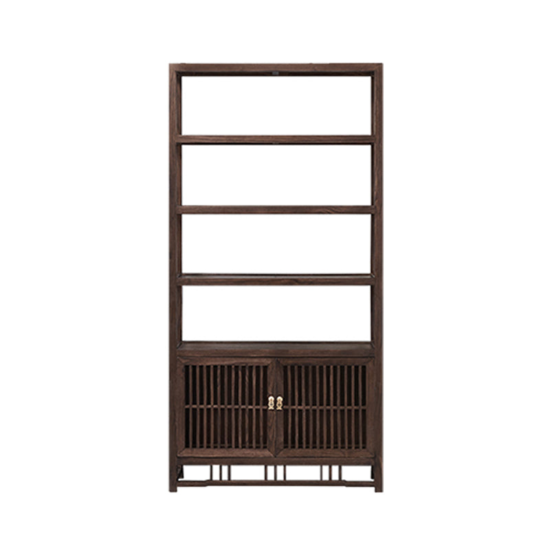 Freestanding Mid-Century Modern Solid Wood Wine Bottle Holder with Shelf