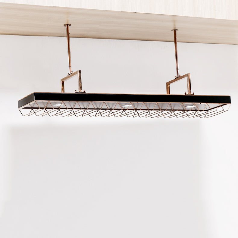 Modern Style Metal Hanging Wine Rack Kit in Black -59" x 13.8" x 4.3"