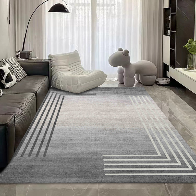 Contemporary Polyster Banded Pattern Bedroom Rectangle Stain Resistant Area Carpet