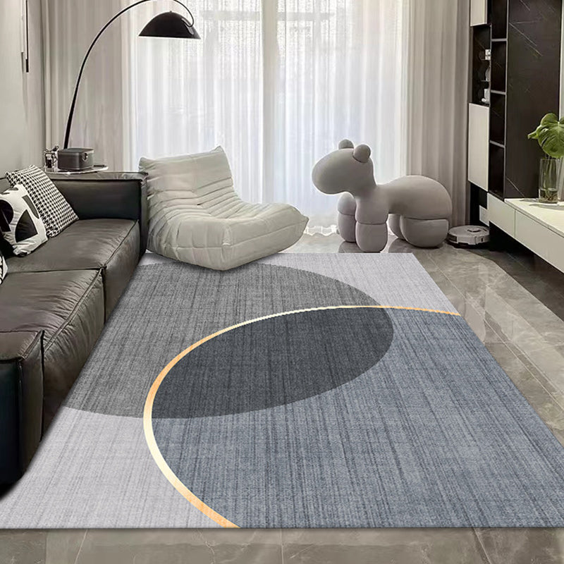 Contemporary Polyster Banded Pattern Bedroom Rectangle Stain Resistant Area Carpet