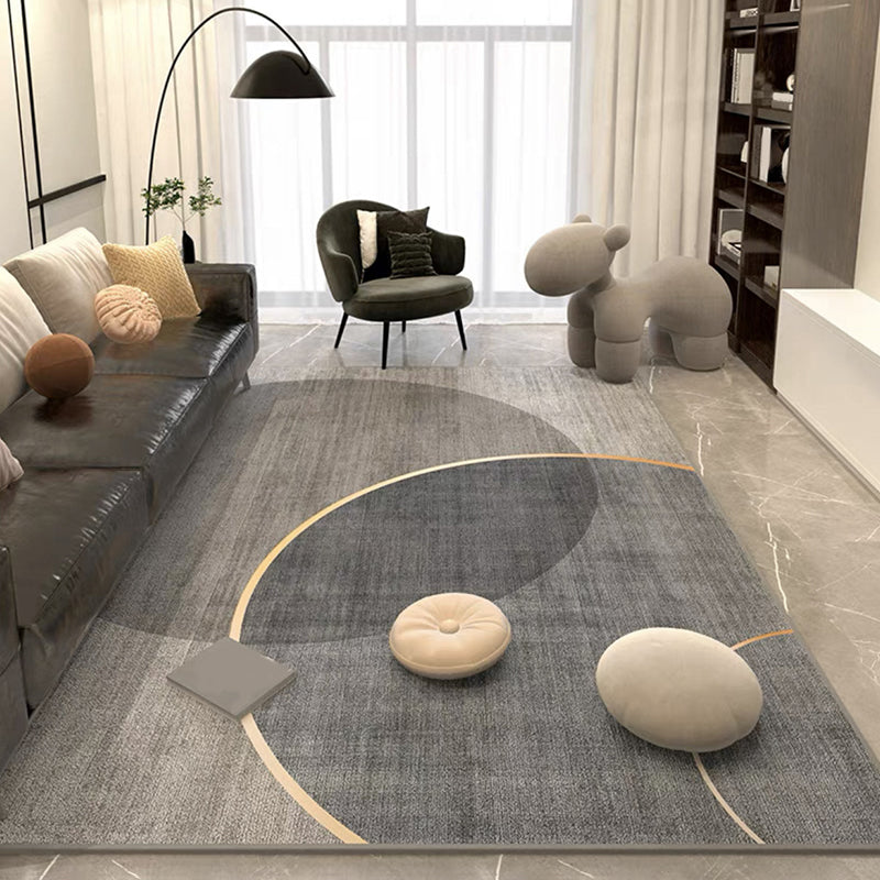 Contemporary Polyster Banded Pattern Bedroom Rectangle Stain Resistant Area Carpet