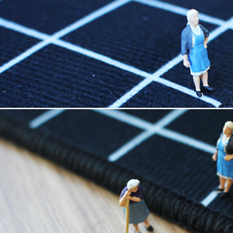 Polyster Contemporary Geometric Print Indoor Rug Non-Slip Backing Rectangle