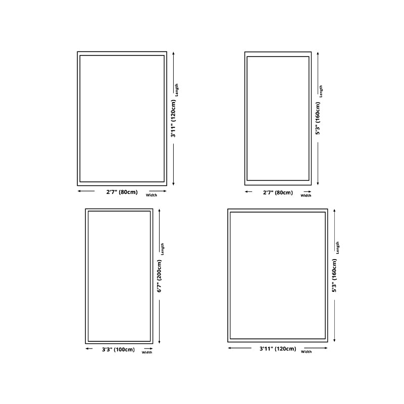 Polyster Contemporary Geometric Print Indoor Rug Non-Slip Backing Rectangle