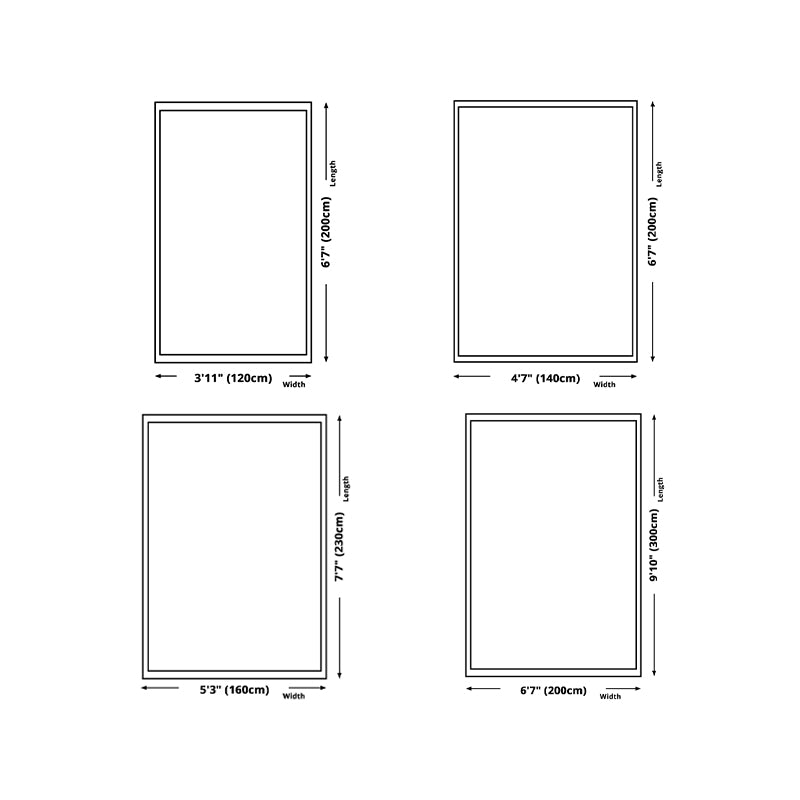 Polyster Contemporary Geometric Print Indoor Rug Non-Slip Backing Rectangle