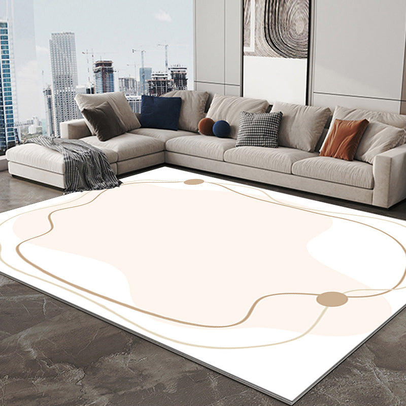 Abstract Print Living Room Non-Slip Backing Rectangle Modern Polyster Carpet