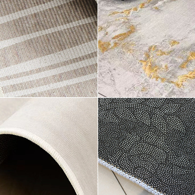 Antique Rectangle Abstract Printed Polyster Non-Slip Backing Indoor Rug