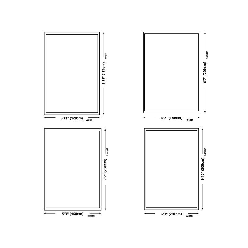 Antique Rectangle Abstract Printed Polyster Non-Slip Backing Indoor Rug