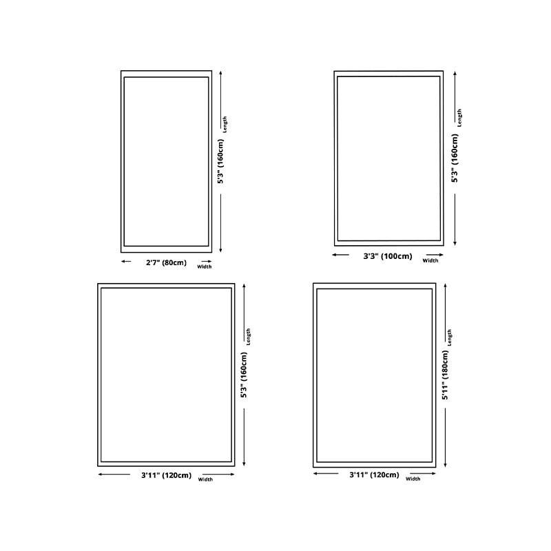 Polyster Rectangle Area Rug Living Room Banded Pattern Non-Slip Backing Modern