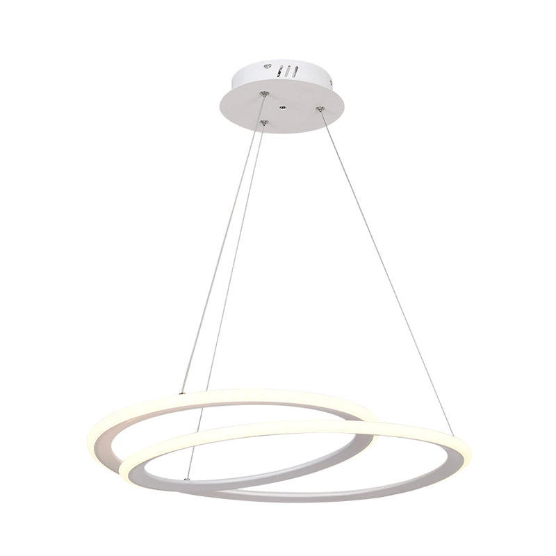 Acrylhalo -Ring -Kronleuchter -Beleuchtung minimaler LED -LED -Hängebradlampe in warmem/weißem Licht über Esstisch