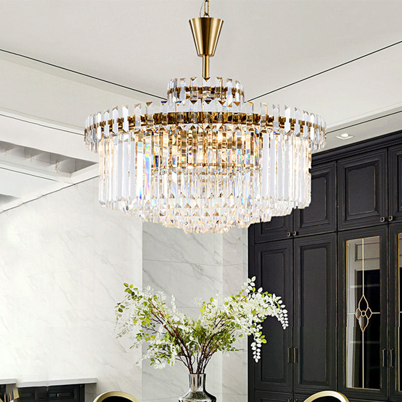 Lumière à lustre en cristal clair