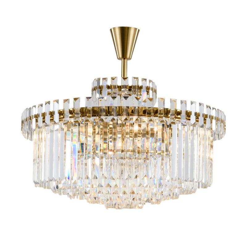 Lumière à lustre en cristal clair
