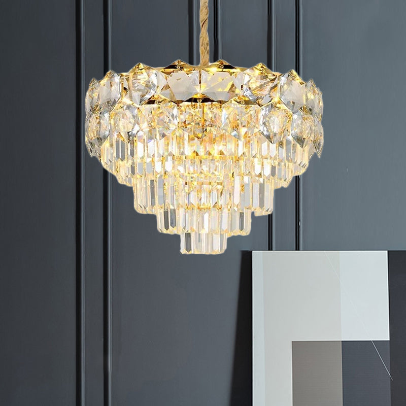 K9 lampadario in oro in oro cristallino conico conico 8/11 luci tradizionali a soffitto a sospensione per camera da letto