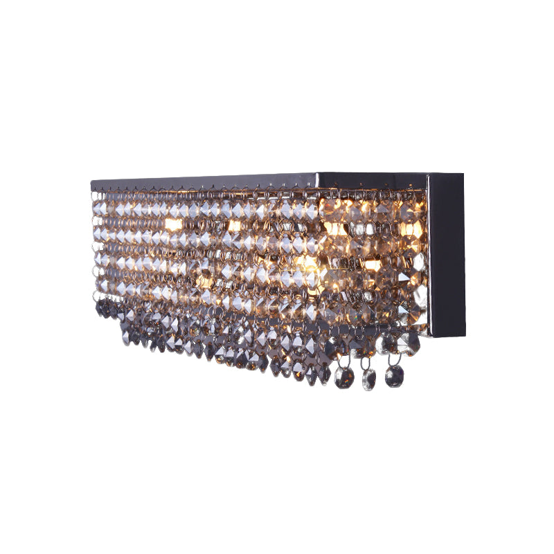 Octogone Crystal Chrome Wall Light Rectangular 3/4 Bulbes Contemporary Appince Lighting Fixture