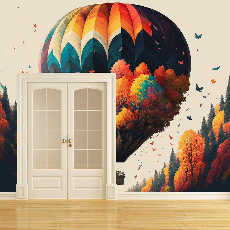 Illustrator Hot Air Balloon Pattern Wall Mural Antifouling for Wall Decor