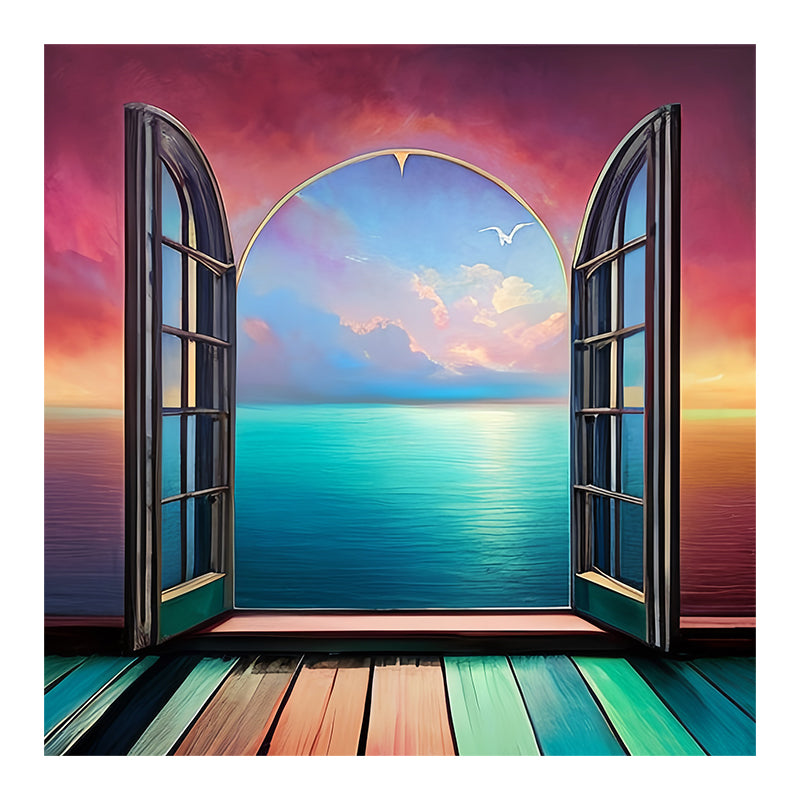 Illustrated Landscape Pattern Mural Moistureproof for Living Room and Bedroom Decoration