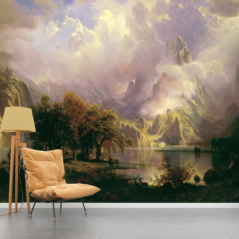 Creative Forest Illustration Mural Moisture-proof for Living Room and Bedroom Decoration