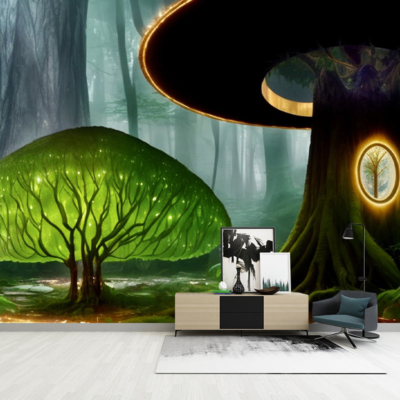 Magic Forest Pattern Wall Mural Moistureproof for Living Room and Bedroom Decoration