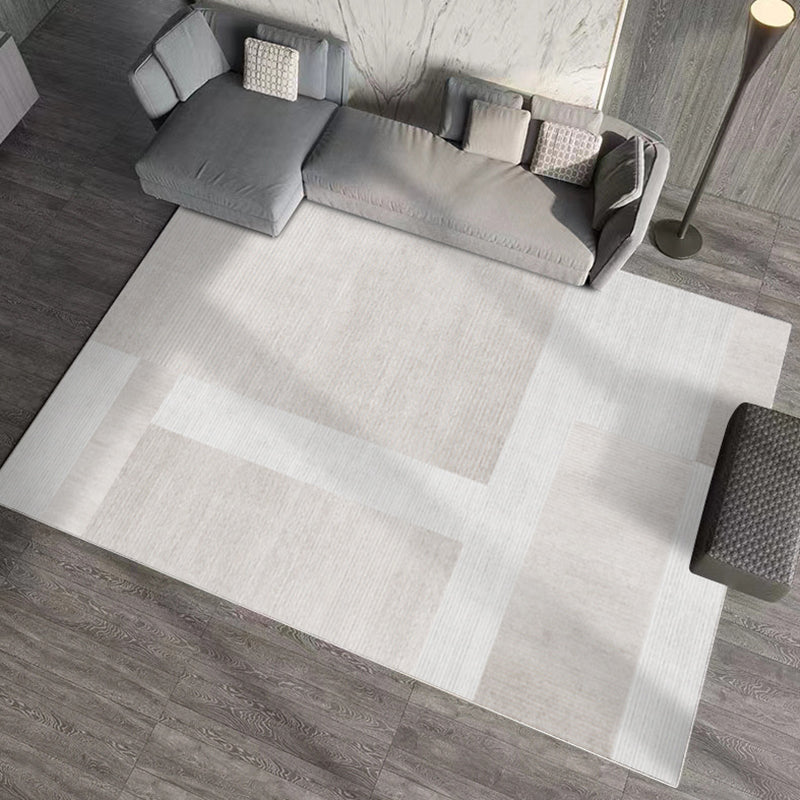 Contemporary Polyster Rectangle Striped Print Living Room Washable Indoor Rug