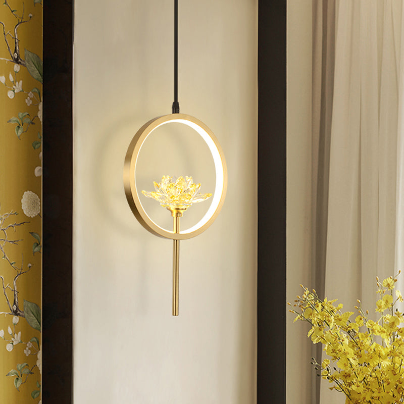 LED MINIMALISTE LOTUS PRENDANT LED LEMPORT DE PROSIDE LED AVEC RAGNE EN GOL