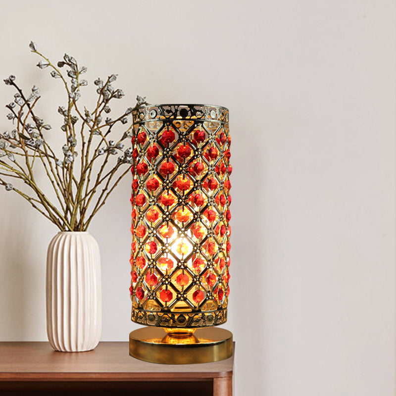Rood kristal rooster kolom nachtlamp modernist