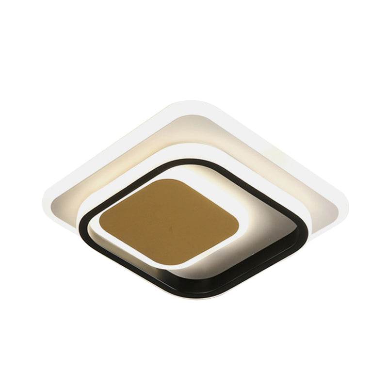 Square/Round Flushmount Lighting Modernism Acrylic White and Black LED Flush Lamp Fixture