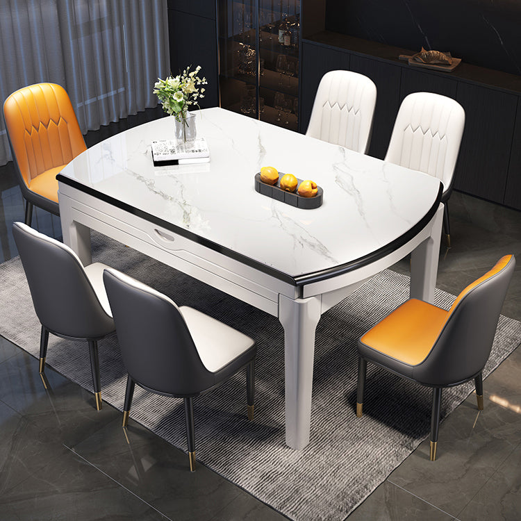 Modern Extendable Round Dining Table with Double Drop Leaf for Dining Room