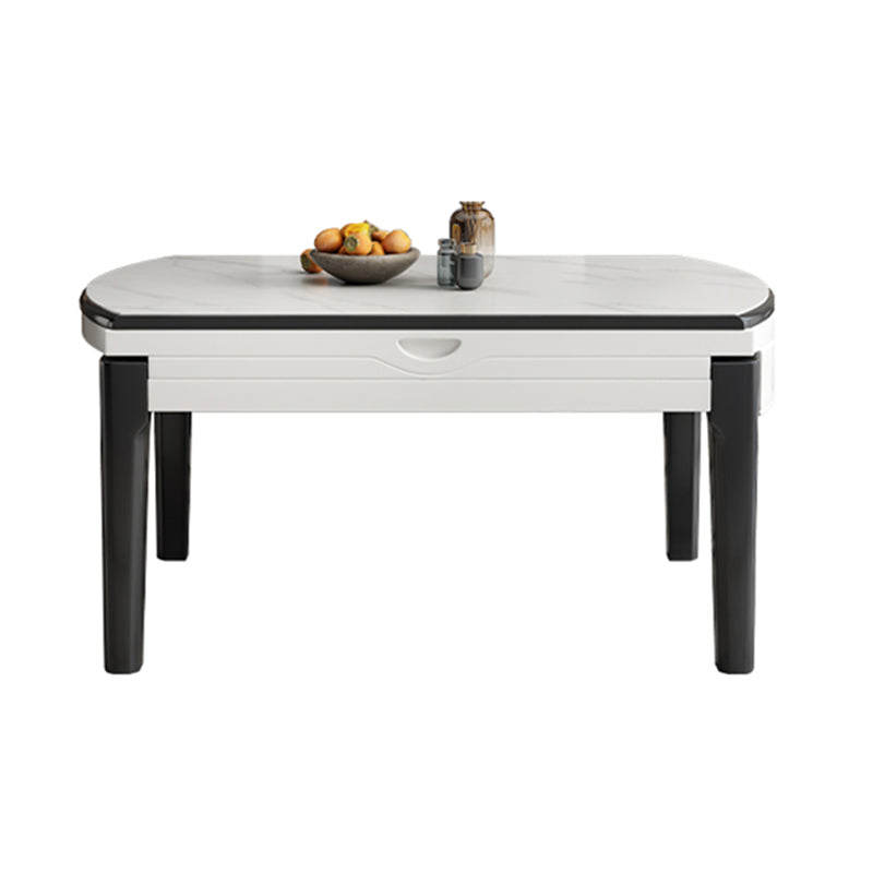 Modern Extendable Round Dining Table with Double Drop Leaf for Dining Room