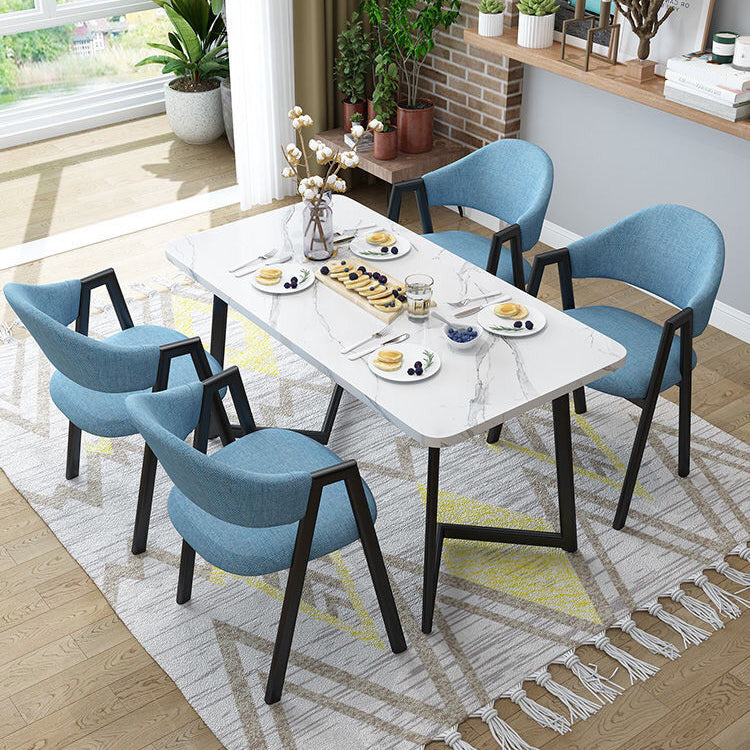 Contemporary Rectangular Wooden Dining Table with Black Double Pedestal