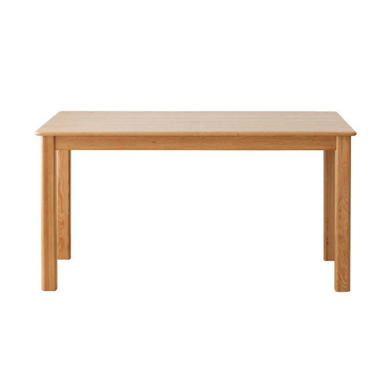 Modern Rectangular Oak Natural Tabletop Dining Table with 4 Solid Wood Legs