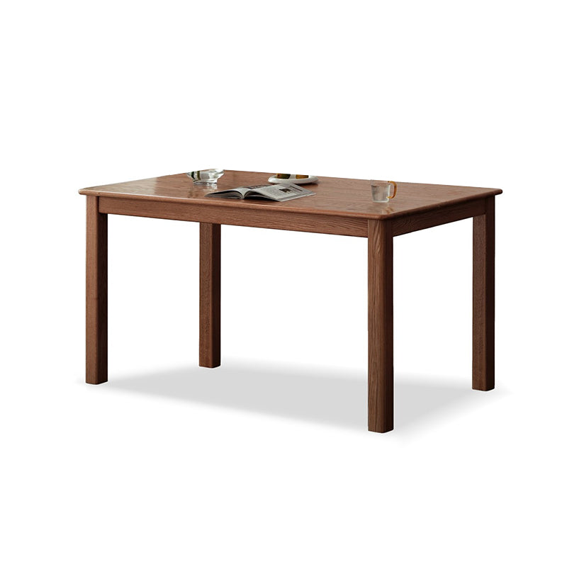 Modern Rectangular Oak Natural Tabletop Dining Table with 4 Solid Wood Legs
