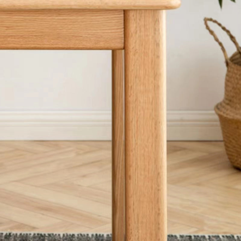 Modern Rectangular Oak Natural Tabletop Dining Table with 4 Solid Wood Legs