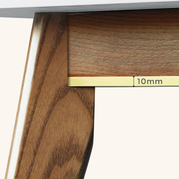 White Contemporary Rectangular Stone Dining Table with 4 Foot