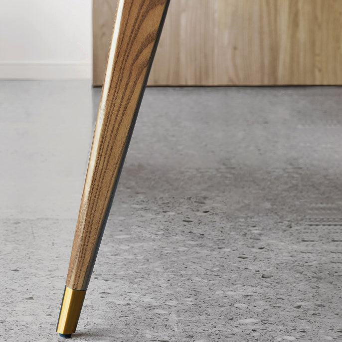 White Contemporary Rectangular Stone Dining Table with 4 Foot