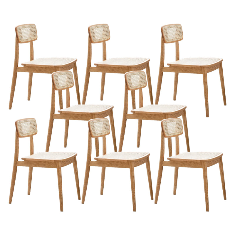 Matte Finish Contemporary Oak Wood Dining Chair for Living Room