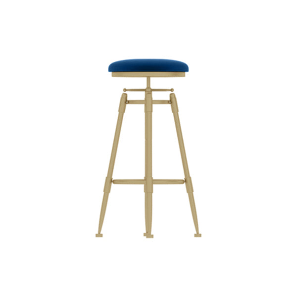 Contemporary Adjustable Height Swivel Round Bar Stool with Footrest