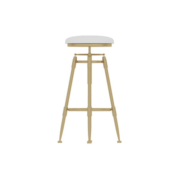 Contemporary Adjustable Height Swivel Round Bar Stool with Footrest