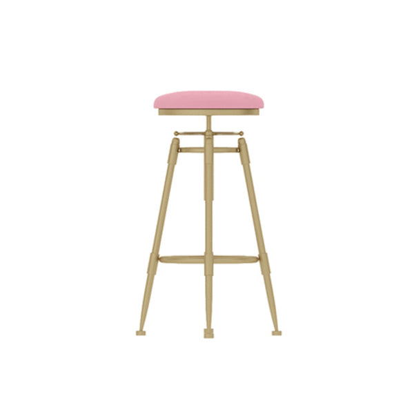 Contemporary Adjustable Height Swivel Round Bar Stool with Footrest